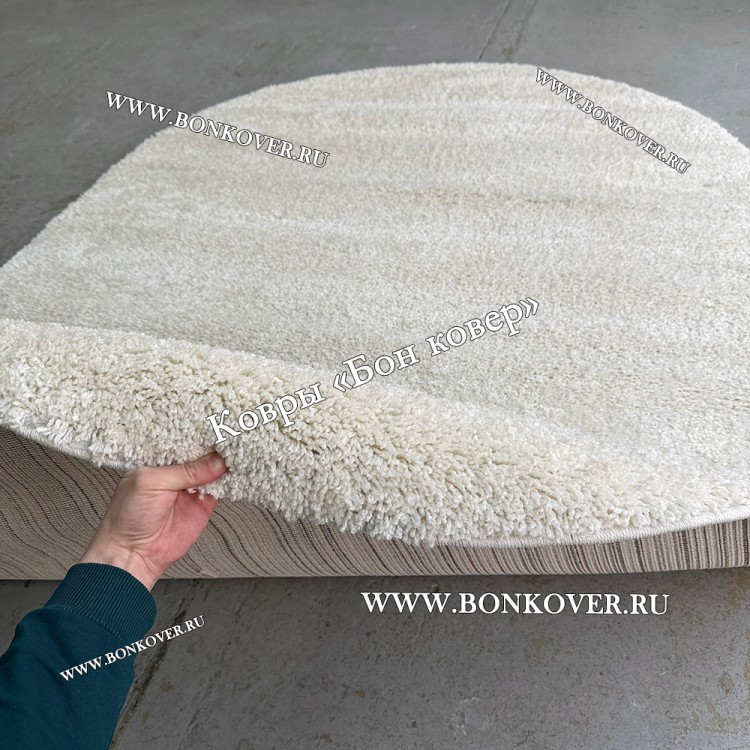 Белый Овальный Ковер С Длинным Ворсом