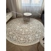 Круглый Белый Шелковистый Ковер  Дизайн 30542