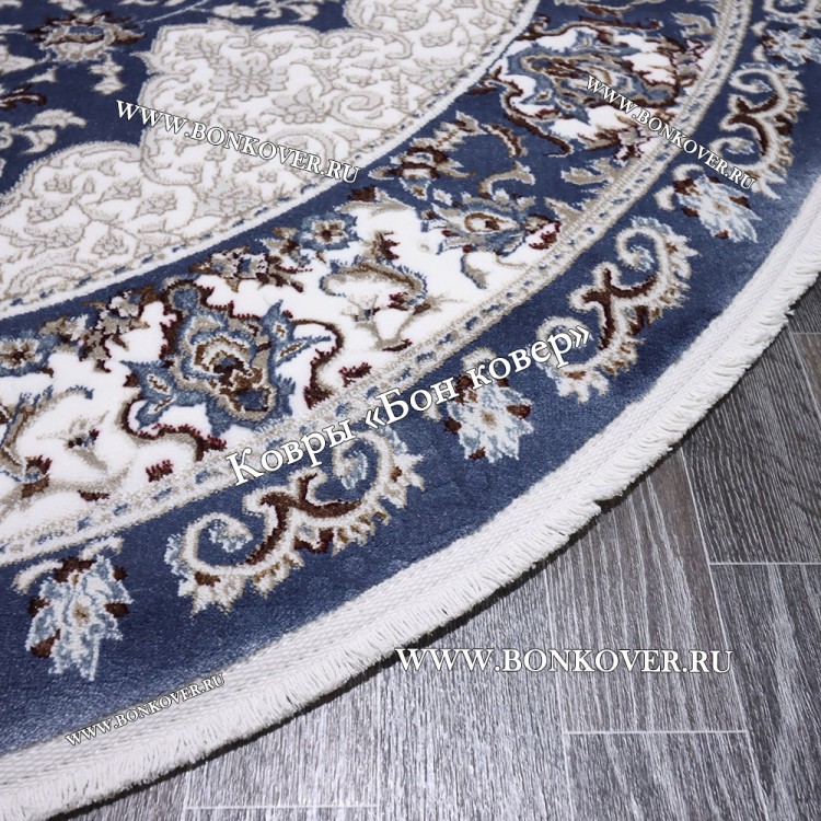 Турецкий Ковер для гостиной дизайн 016 Синий Овал