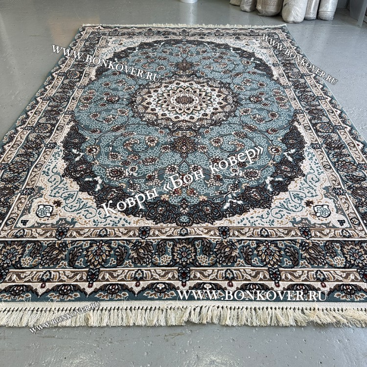 Ковер Для Гостиной Медальон Голубой Дизайн 30319