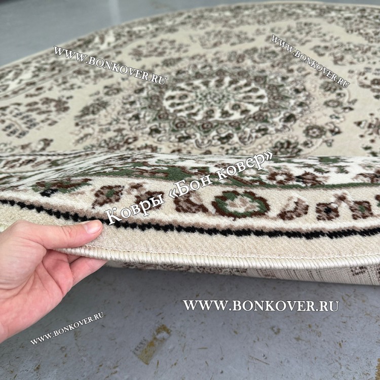 Ковер Лайт Карпет New 4 Дизайн 16 Бежево-Коричневый Овал