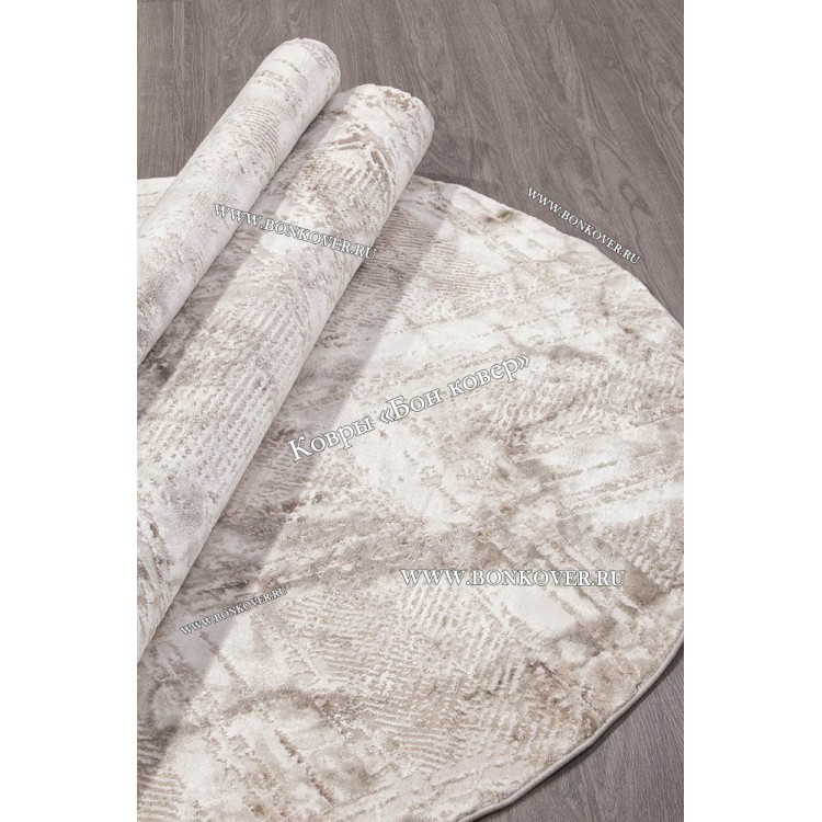 Абстрактный ковер дизайн 94 Бежево-коричневый Овал