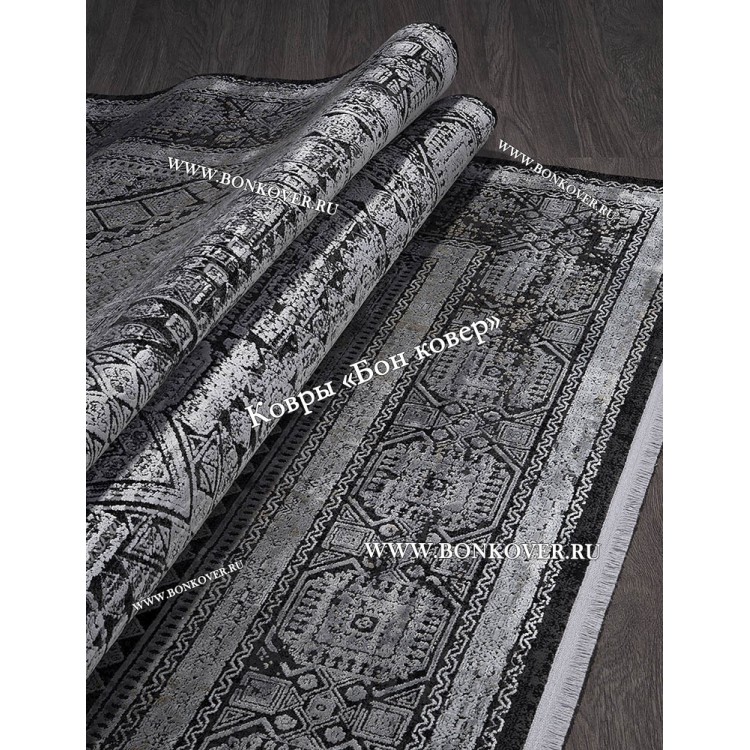 Премиальный Ковер из Артшелка Дизайн 56 Черный